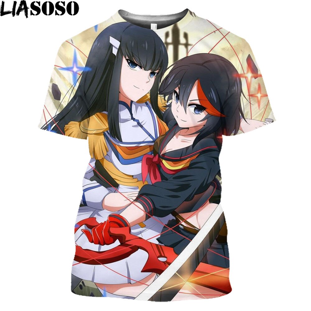 LIASOSO Hot Anime Kill La Kill Printed 3D T-shirt Men Women Summer Loose Harajuku Style Shirts Unisex Streetwear Tees Tops