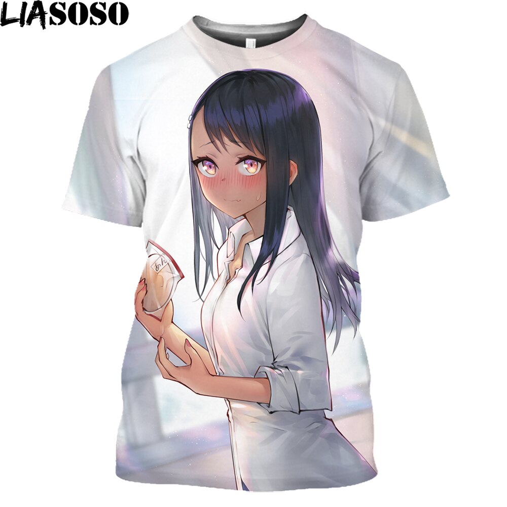 Anime Nagatoro 3D Printed T Shirt Men Women Daily Mangas Don't Toy With Me Loli Harajuku Shirt Lewd Hentai Sexy Girl Tops Tees