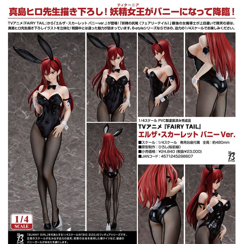 Freeing Fairy Tail Erza Scarlet Bunny Girl PVC Action Figure Anime Sexy Girl Figure Model Toys Japanese Adult Action Figure Toys