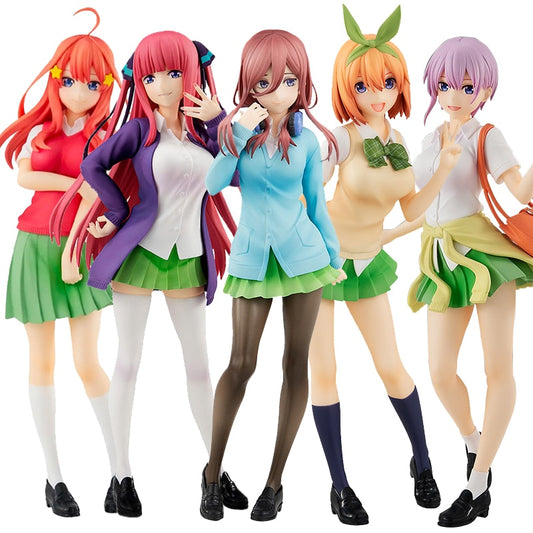Hot Anime The Quintessential Quintuplets Figure Nakano Ichika Nino Itsuki School Uniform Standing Static Collection 18CM PVC Toy