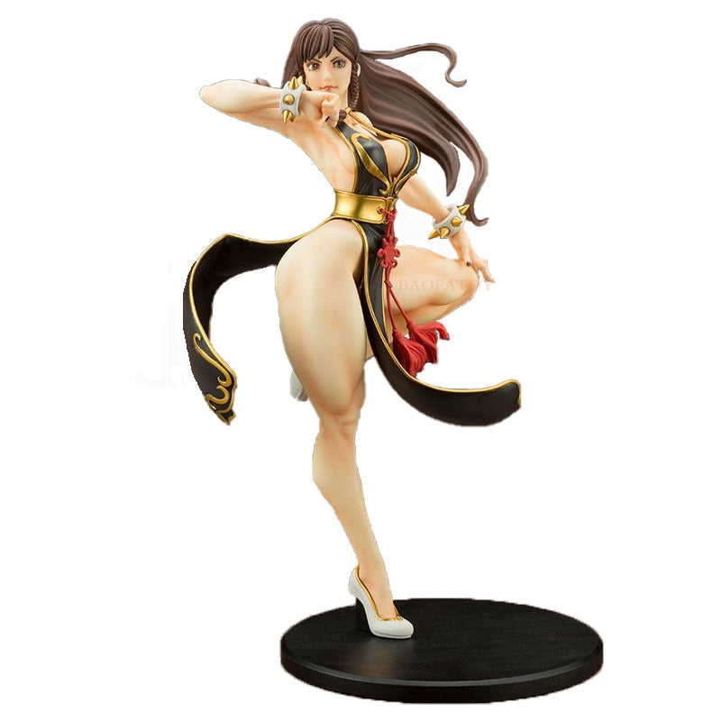 23cm Street Fighter V Bishoujo Anime Figure Chun Li Battle Costume Action Figure Sexy Girl Figure Collection Model Doll Toys