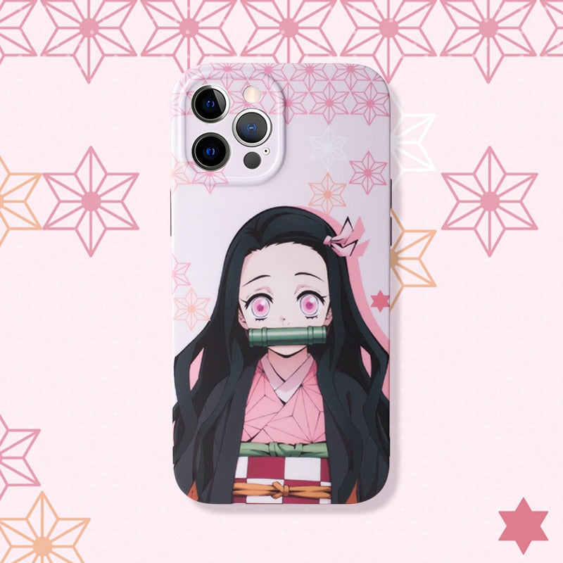 Cartoon Japan Anime Demon Slayer Phone Case For iPhone 11 12 13 Pro MAX XS XR X 7 8Plus Kimetsu No Yaiba Soft IMD Cover Fundas