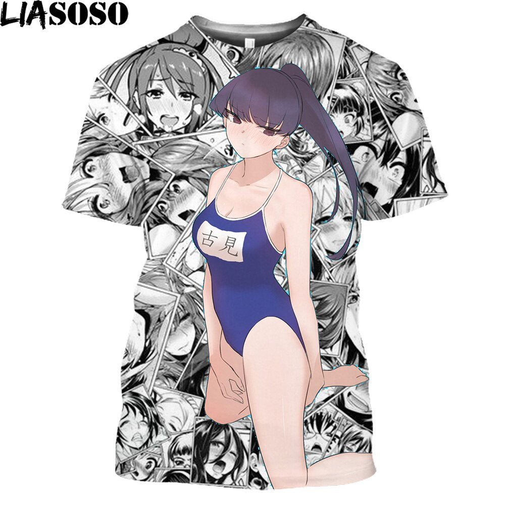 Fashion Anime Komi Cant Communicate 3D Printed T Shirt Men Women Komi Shouko Sexy Girl Cartoon T-shirt Trendy Otaku Tops Tees