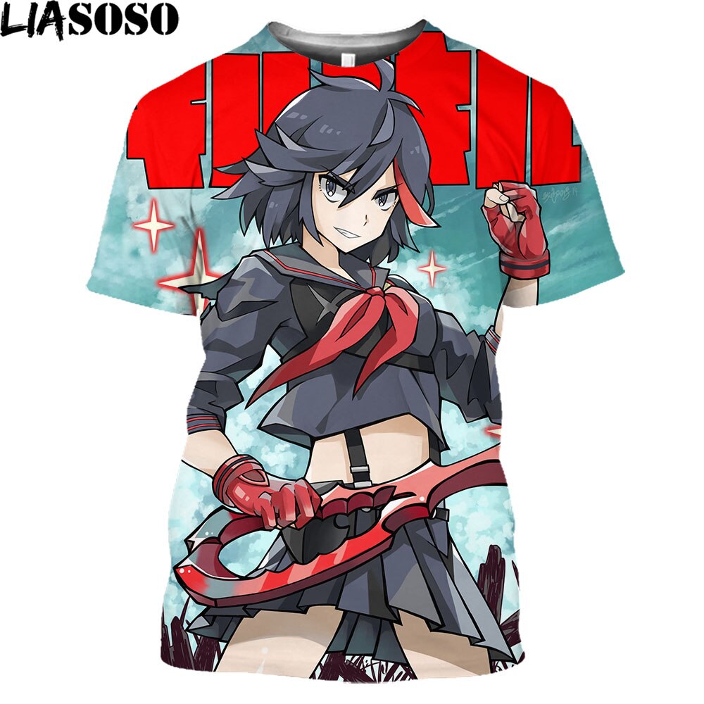 LIASOSO Hot Anime Kill La Kill Printed 3D T-shirt Men Women Summer Loose Harajuku Style Shirts Unisex Streetwear Tees Tops