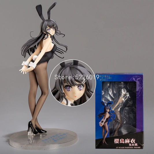 20cm Anime Rascal Does Not Dream of Bunny Girl Senpai Sexy Figure Toy Senpai Sakurajima Mai Chair Sexy Anime Action Figure Toys