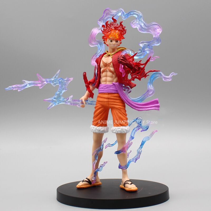 One Piece Luffy GEAR 5 Anime Figures Nika Sun God PVC Action Figurine Double-Led Collectible Figma Model Doll Toys for Children