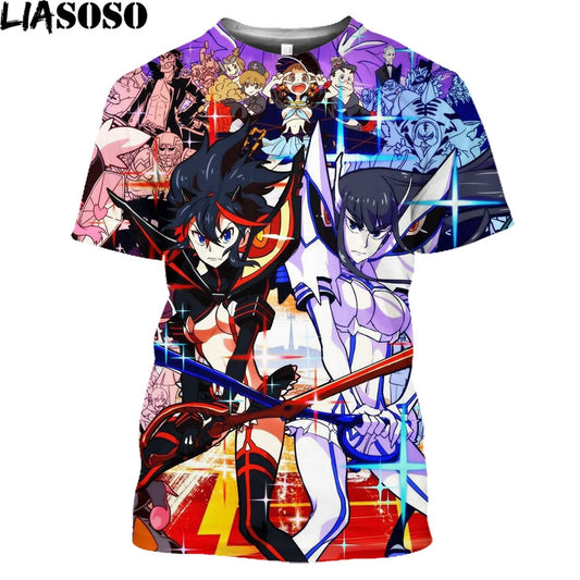 LIASOSO Hot Anime Kill La Kill Printed 3D T-shirt Men Women Summer Loose Harajuku Style Shirts Unisex Streetwear Tees Tops