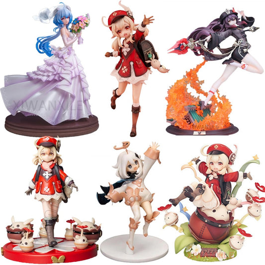 14cm Genshin Impact Paimon Anime Figure Hu Tao Action Figure Ganyu/Keqing/Raiden Shogun/Klee Figurine Collectible Model Doll Toy