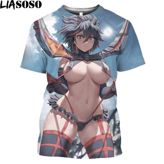 LIASOSO Hot Anime Kill La Kill Printed 3D T-shirt Men Women Summer Loose Harajuku Style Shirts Unisex Streetwear Tees Tops