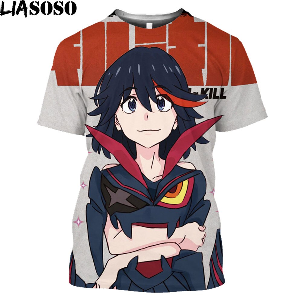 LIASOSO Hot Anime Kill La Kill Printed 3D T-shirt Men Women Summer Loose Harajuku Style Shirts Unisex Streetwear Tees Tops