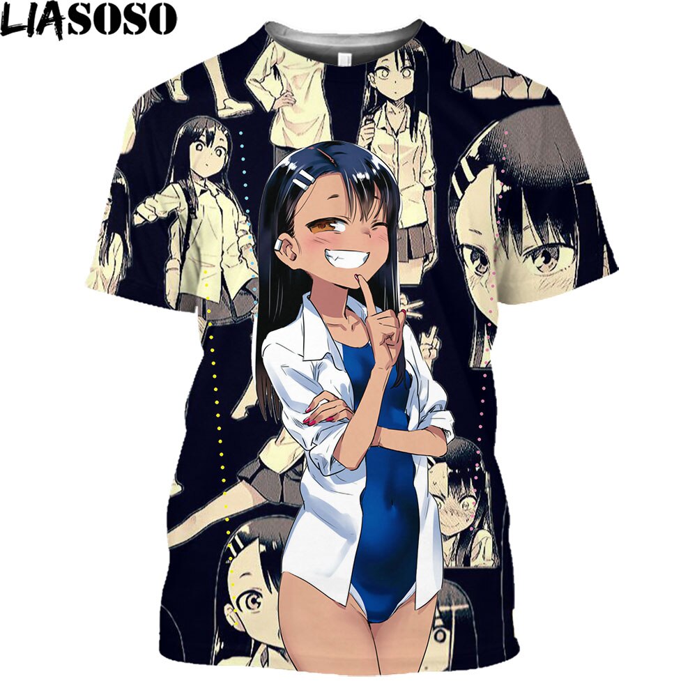 Anime Nagatoro 3D Printed T Shirt Men Women Daily Mangas Don't Toy With Me Loli Harajuku Shirt Lewd Hentai Sexy Girl Tops Tees