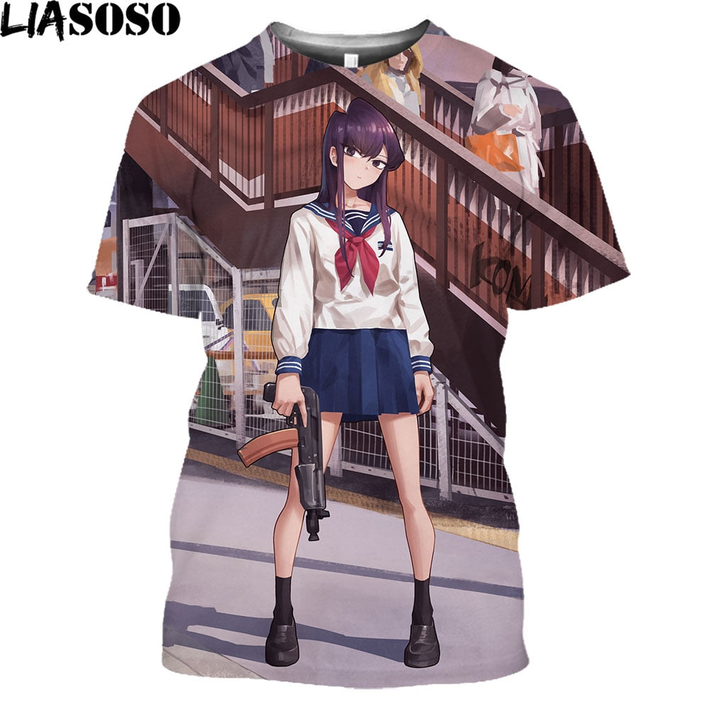 Hot Japanese Anime Komi Cant Communicate Komi Shouko T Shirt Men Kawaii Cartoon Japan Style Summer Tops Unisex T-shirt Male Tops