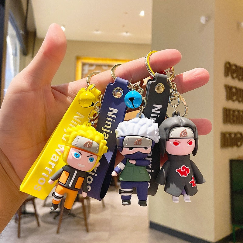 Kawaii Naruto Sasuke and Kakassi Keychain Japanese Anime Key Ring Key Chain For Bag Phone Car Pendant Jewelry Gifts for Friend