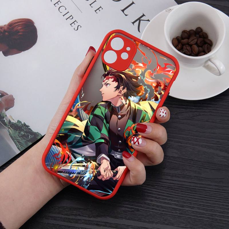 Kimetsu No Yaiba Demon Slayer Anime Phone Case matte transparent For iphone 11 12 13 7 8 plus mini x xs xr pro max cover