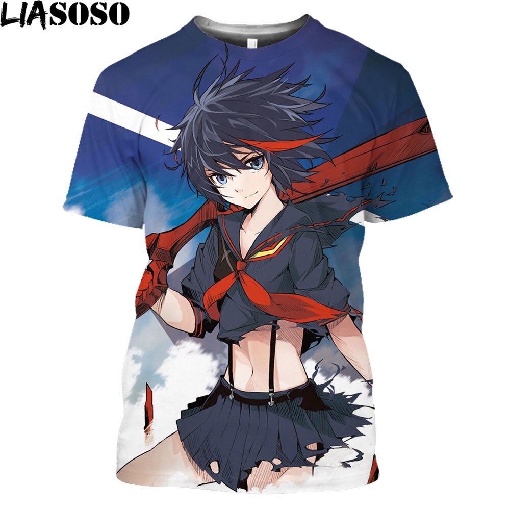 LIASOSO Hot Anime Kill La Kill Printed 3D T-shirt Men Women Summer Loose Harajuku Style Shirts Unisex Streetwear Tees Tops