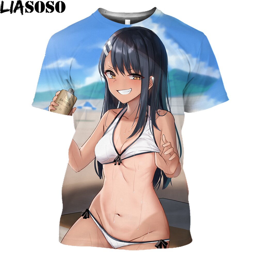 Anime Nagatoro 3D Printed T Shirt Men Women Daily Mangas Don't Toy With Me Loli Harajuku Shirt Lewd Hentai Sexy Girl Tops Tees