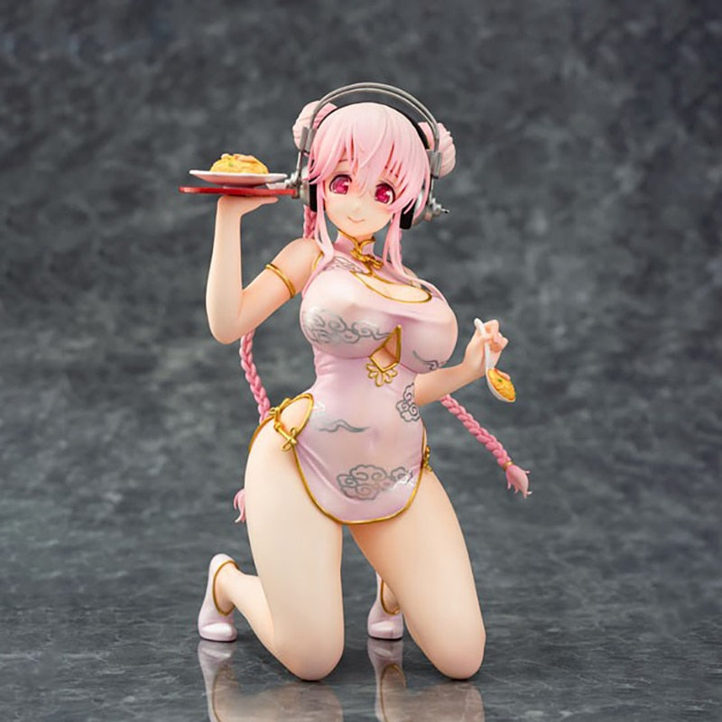 18cm Emon Restaurant Series Super Sonico China Dress Ver. Sexy Anime Figure Super Sonico Mandarin Dress PVC Action Figure Toys