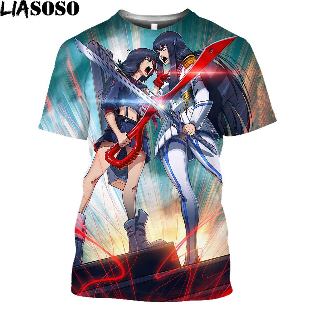 LIASOSO Hot Anime Kill La Kill Printed 3D T-shirt Men Women Summer Loose Harajuku Style Shirts Unisex Streetwear Tees Tops