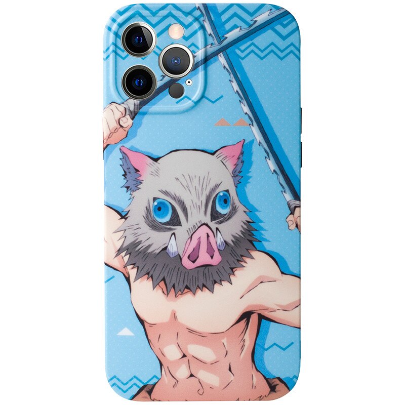 Cartoon Japan Anime Demon Slayer Phone Case For iPhone 11 12 13 Pro MAX XS XR X 7 8Plus Kimetsu No Yaiba Soft IMD Cover Fundas