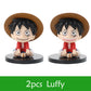 7cm Anime Figure One Piece Monkey D Luffy Roronoa Zoro Kawaii Toys Q Figural Car Decoration PVC Model Gift