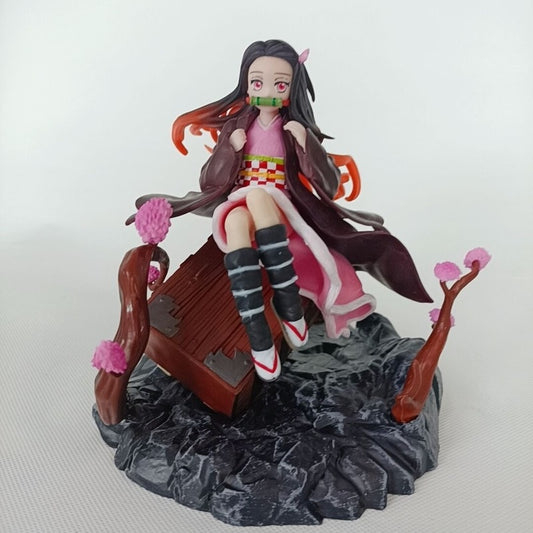 Demon Slayer Kamado Anime Figure Kamado Nezuko PVC Action Figure Toy Kimetsu no Yaiba Statue Adult Collectible Model Doll Gift