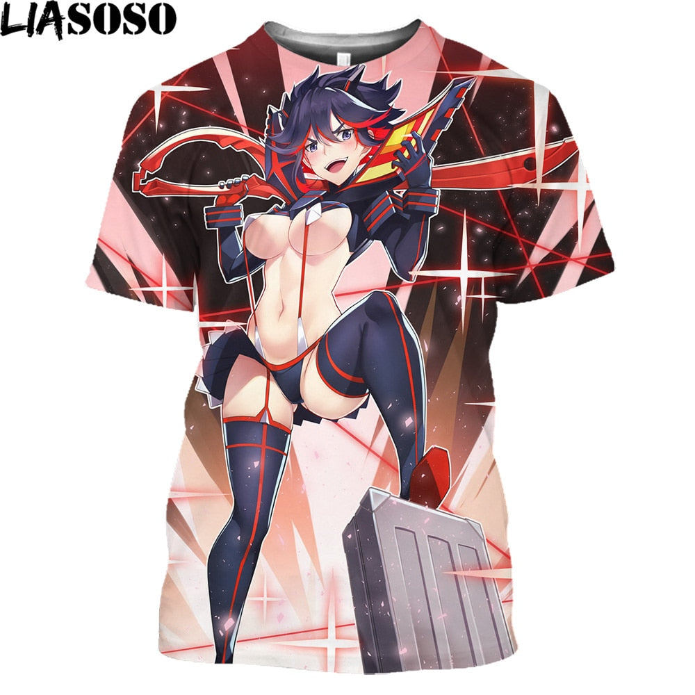 LIASOSO Hot Anime Kill La Kill Printed 3D T-shirt Men Women Summer Loose Harajuku Style Shirts Unisex Streetwear Tees Tops