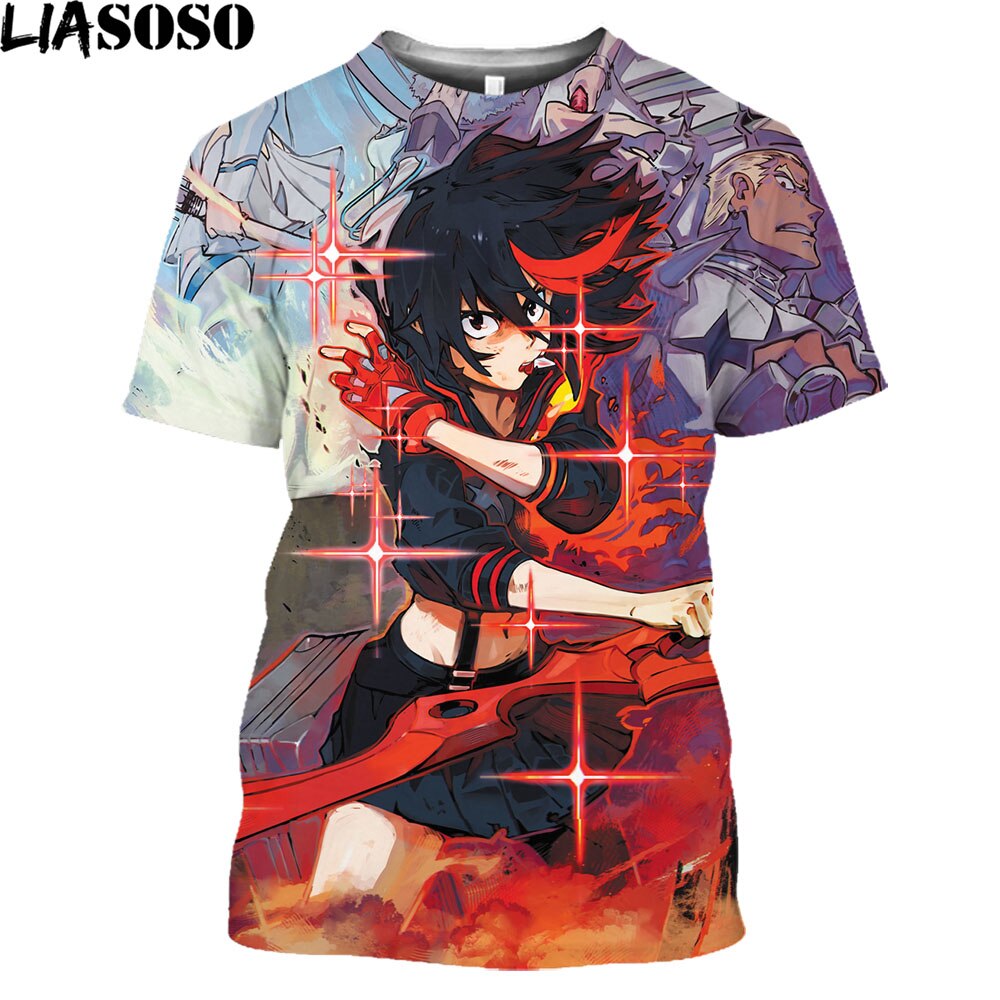 LIASOSO Hot Anime Kill La Kill Printed 3D T-shirt Men Women Summer Loose Harajuku Style Shirts Unisex Streetwear Tees Tops