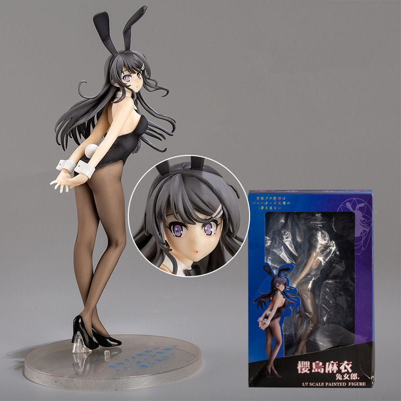 20cm Anime Rascal Does Not Dream of Bunny Girl Senpai Sexy Figure Toy Senpai Sakurajima Mai Chair Sexy Anime Action Figure Toys