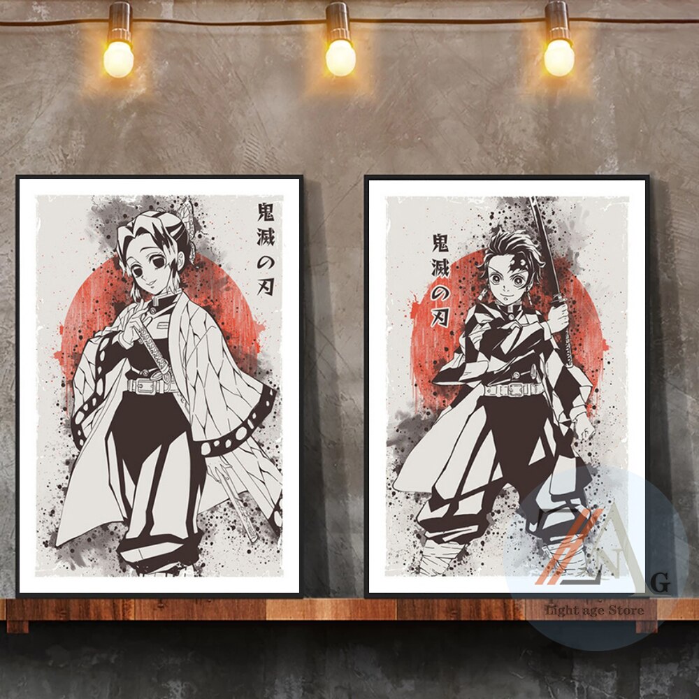 Japanese Demon Slayer Anime Poster Character Canvas Painting Print Cuadros Art Wall Decoration Mural Kids Room Home Decor Custom