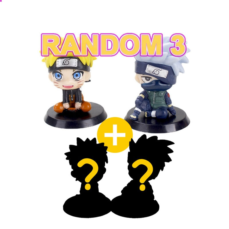 Kawaii Anime Naruto Figure Uzumaki Naruto Kakashi Q Figurals Uchiha Sasuke Itachi Cute Toys Car Desk Decoration Model Doll Gifts