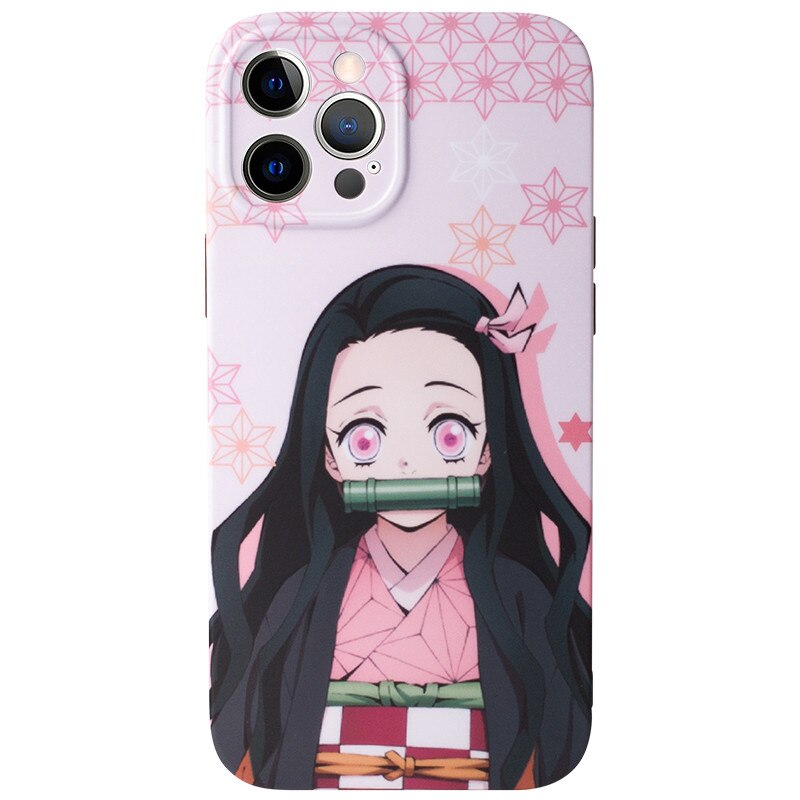 Cartoon Japan Anime Demon Slayer Phone Case For iPhone 11 12 13 Pro MAX XS XR X 7 8Plus Kimetsu No Yaiba Soft IMD Cover Fundas