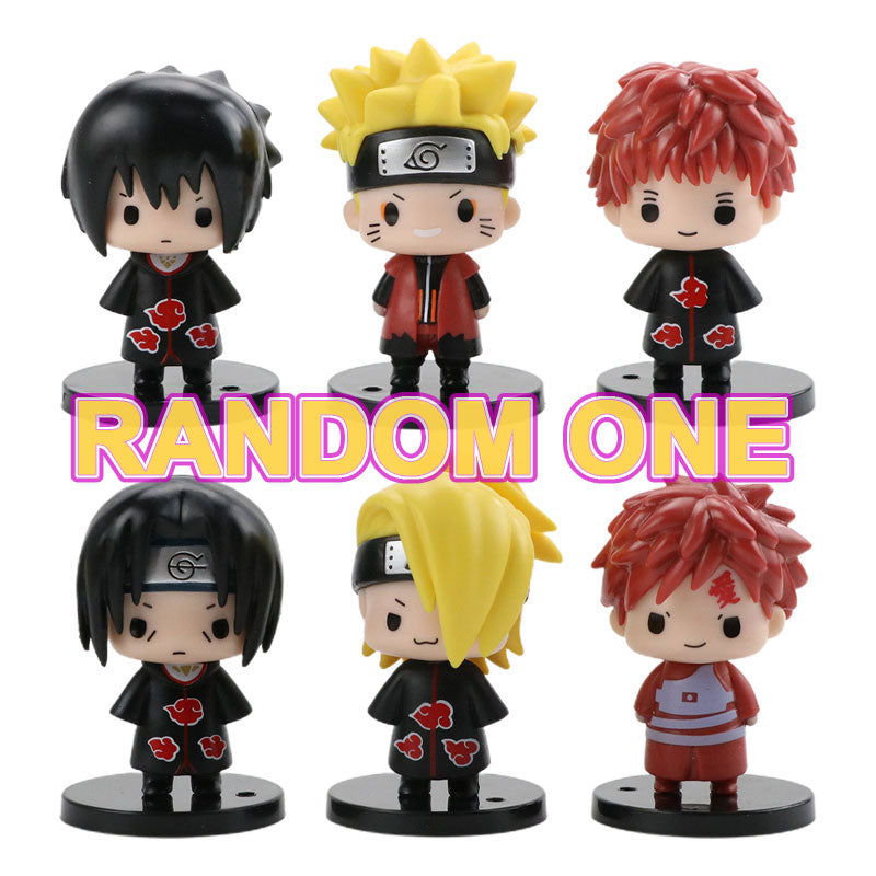 Kawaii Anime Naruto Figure Uzumaki Naruto Kakashi Q Figurals Uchiha Sasuke Itachi Cute Toys Car Desk Decoration Model Doll Gifts