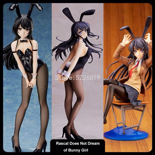 20cm Anime Rascal Does Not Dream of Bunny Girl Senpai Sexy Figure Toy Senpai Sakurajima Mai Chair Sexy Anime Action Figure Toys