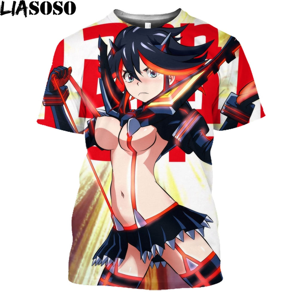 LIASOSO Hot Anime Kill La Kill Printed 3D T-shirt Men Women Summer Loose Harajuku Style Shirts Unisex Streetwear Tees Tops