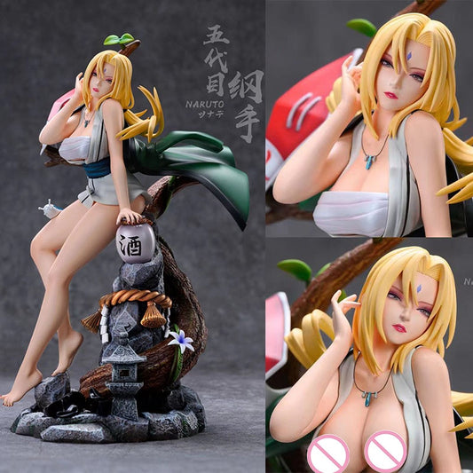 25CM PVC GK Drunk Tsunade Japan Anime Action Figure Adult Toys Gift Collection Doll Statue Figurine Manga Figuras  Sexy Play