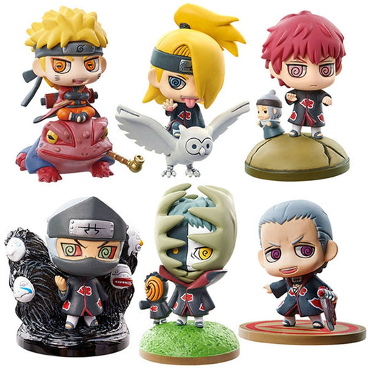 Naruto Uzumaki Kakashi Uchiha Sasuke Itachi Anime Figure Toy Q Cute Figural Nendoroid Car Decoration PVC Model Gift Toys For Kid