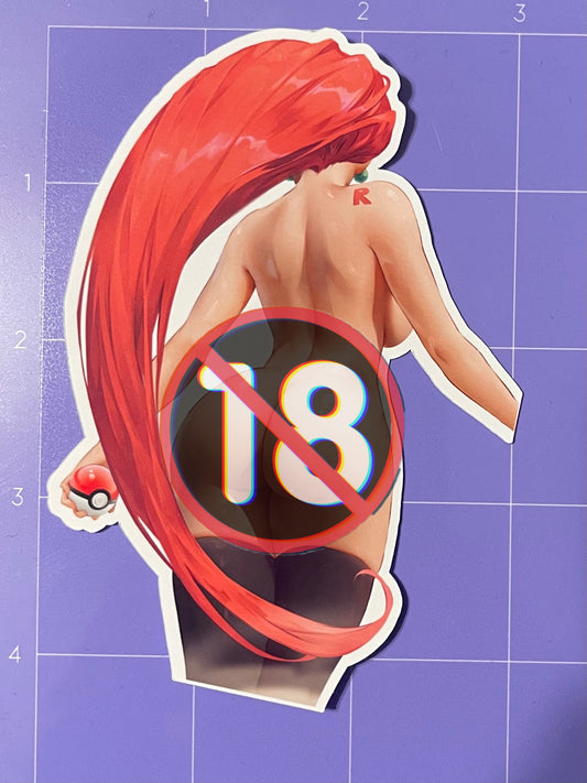 Anime vinyl sticker #8 Nude Jessie, Rocket Team, Pokemon NFSW